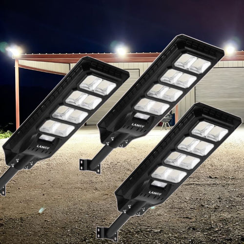 Langy Solar Lighting 3 PACK 200W solar street lights 20000 lumens