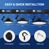 Langy Solar Lighting 6 Pack 200W UFO LED High Bay Light, view 6