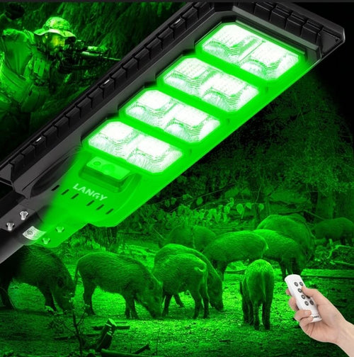 Langy Solar Lighting Powereful Solar Green Feeder Light for Hunting-25,000 lumens