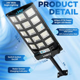 Langy Solar Lighting 60W 90W Solar Outdoor Dusk to Dawn Lights with Remote Control, view 2