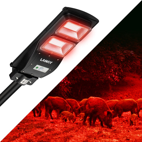 Langy Solar Lighting Solar Red Light for Hunting Hogs Deers