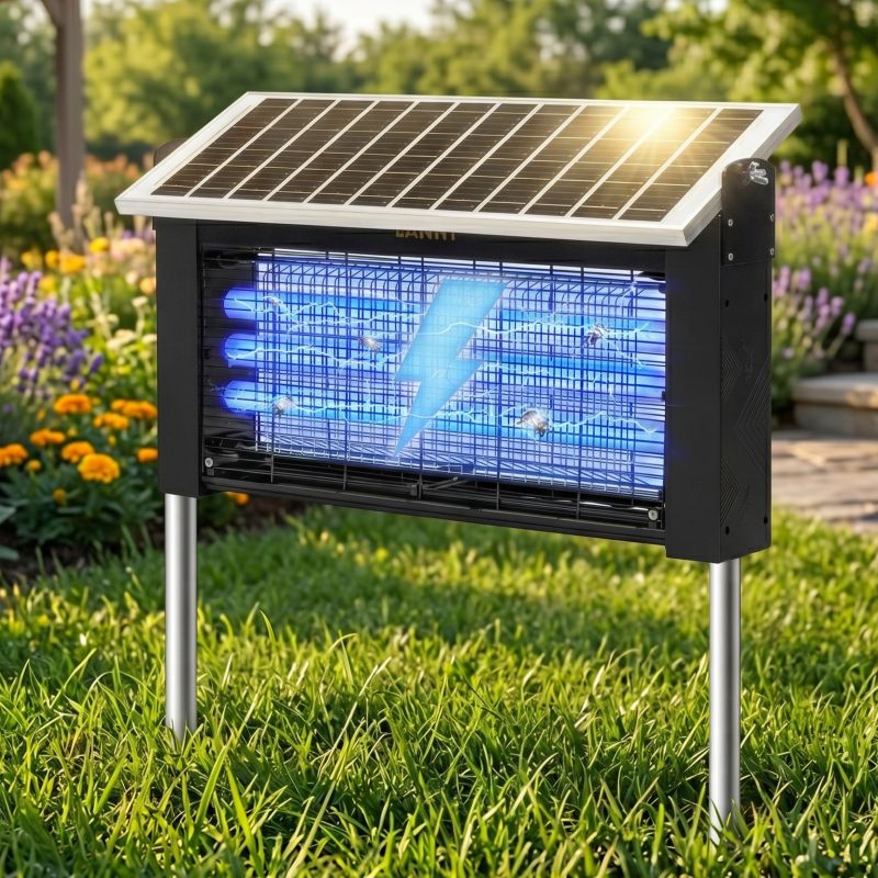 Langy Solar Lighting 4500V Commercial Grade Solar Bug Zapper - Heavy Duty Mosquito Killer Pro