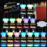 Let's Resin 14 Colors Glow in the Dark Acrylic Paint, view 2