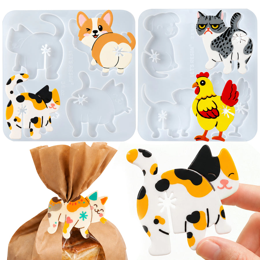 Let's Resin Animal Bread Clip Resin Molds