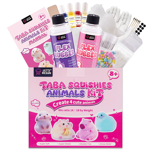 Let's Resin 4 Cute Animals Taba Squishy Making All-in-one Kit