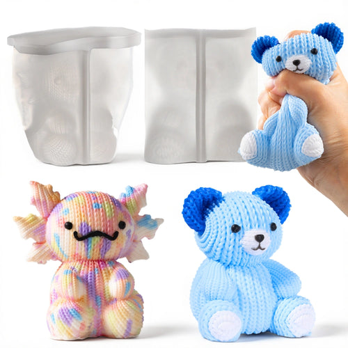 Let's Resin Bear & Axolotl Taba Squishy Molds