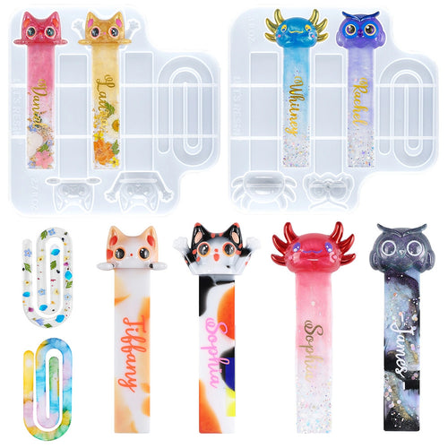 Let's Resin Cartoon Animal & Paperclip Bookmark Resin Molds