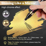 Let's Resin Mirror Chrome Paint Marker Set – 3 Tip Sizes, Gold & Silver, view 5