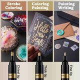 Let's Resin Mirror Chrome Paint Marker Set – 3 Tip Sizes, Gold & Silver, view 6
