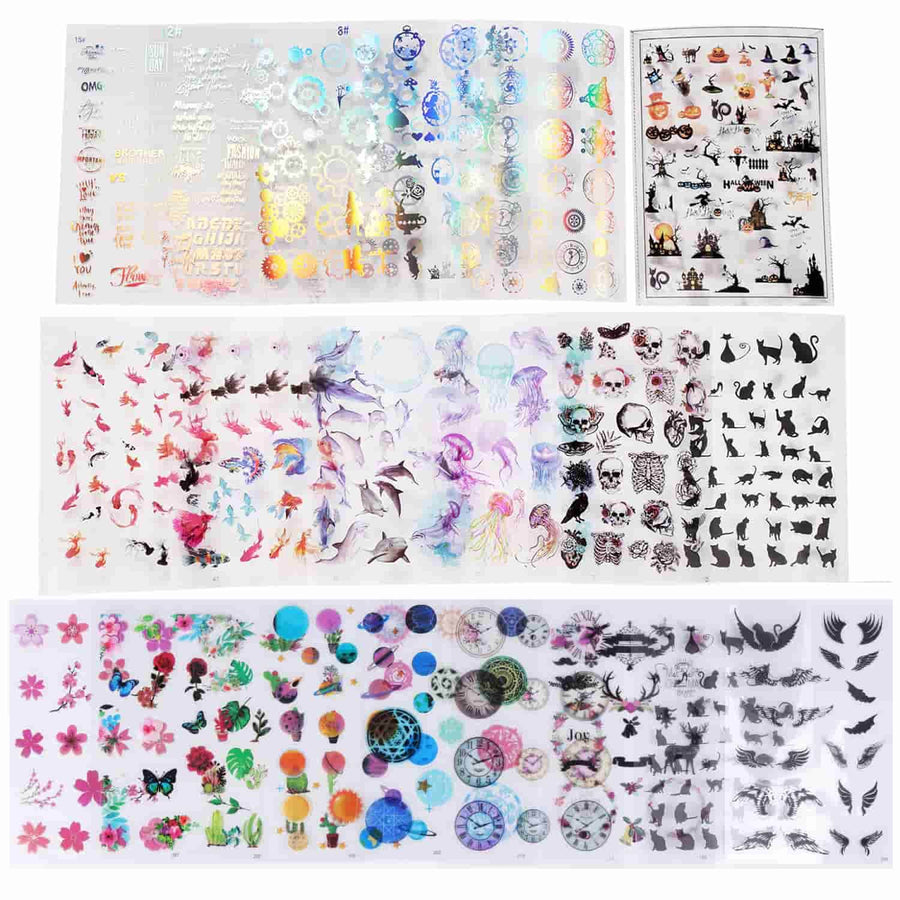 Let's Resin Clear Stickers for Resin – 25 Sheets of Zodiac, Foil, Floral & More Themes