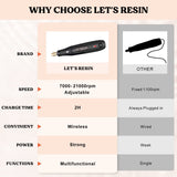 Let's Resin Cordless Resin Drill with Deburring Tool – 3-Speed Rotary Tool Kit, view 4