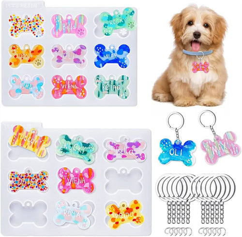 Let's Resin Dog Bone Pet Tag Resin Molds
