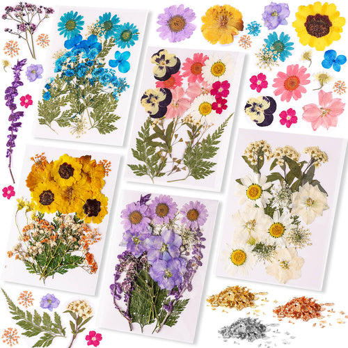 Let's Resin Dried Flowers & Foil Flakes – 88 Pcs Set for Resin Crafts