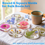 Let's Resin Extra Deep Square & Round Coaster Resin Molds, view 4