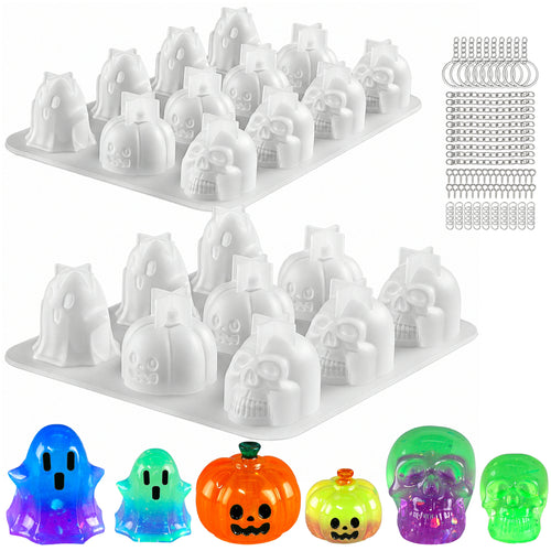 Let's Resin Ghost Pumpkin & Skull Halloween Mold Set