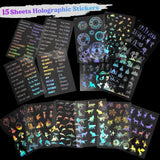 Let's Resin Holographic Resin Stickers Set – 26 Sheets Gold & Silver for Crafting, view 3