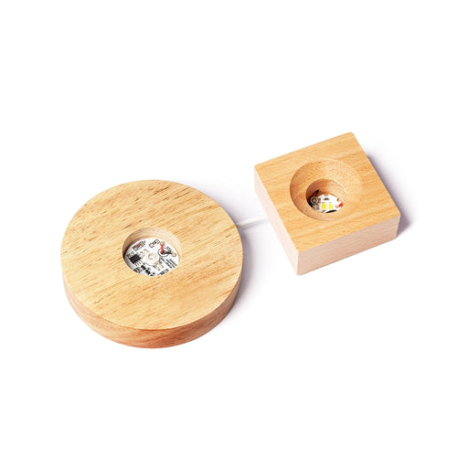 Let's Resin Wooden LED Display Light Base Set
