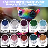 Let's Resin Metallic Mirror Chrome Powder Set - 10 Colors, view 2