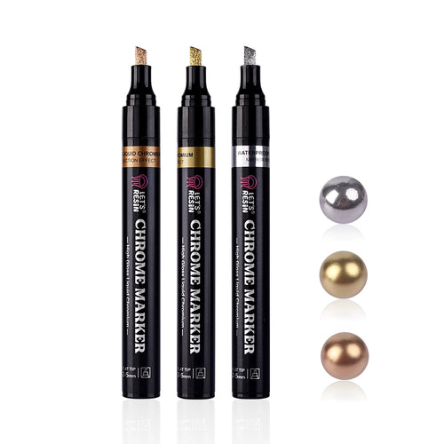 Let's Resin Mirror Chrome Markers – 3 Metallic Colors