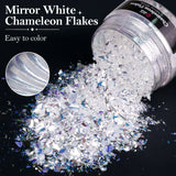 Let's Resin White Mirror Opal Chameleon Flakes Set, view 3
