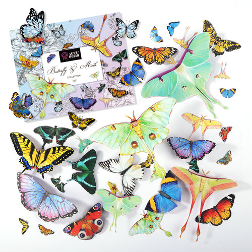 Let's Resin Realistic Paper Butterflies & Moths – 46 Pcs for Resin Crafts