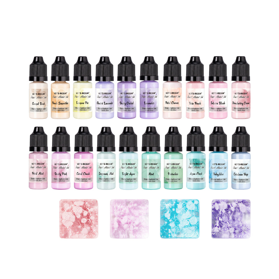 Let's Resin Pastel Alcohol Ink Set - 20 Colors