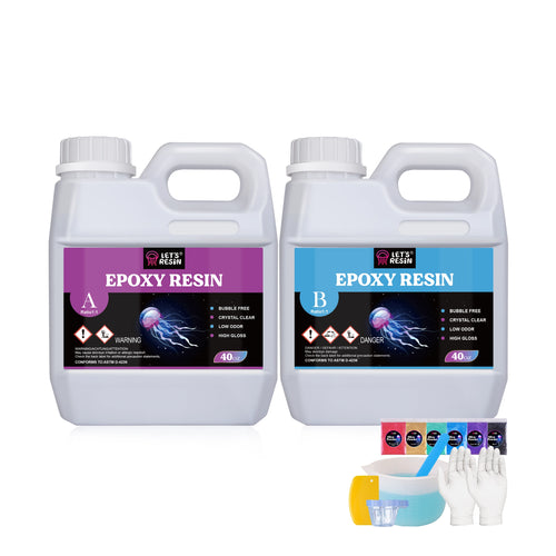 Let's Resin Epoxy Resin Crafting Kit with Mica Powder & Cups – 80 oz