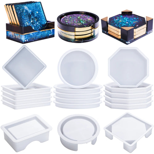Let's Resin Geometric Shapes Coaster Resin Molds