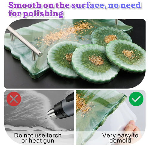 Let's Resin Wave Silver Handle Coaster Resin Molds