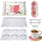 Let's Resin Wave Silver Handle Coaster Resin Molds, view 5
