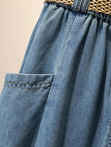Litlookz Studio A-Line Button Denim Skirt, view 4