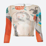 Litlookz Studio Abstract Woman Backless Crop Top, view 3