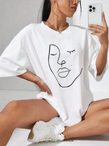 Litlookz Studio Abstract Woman Face Tee, view 2