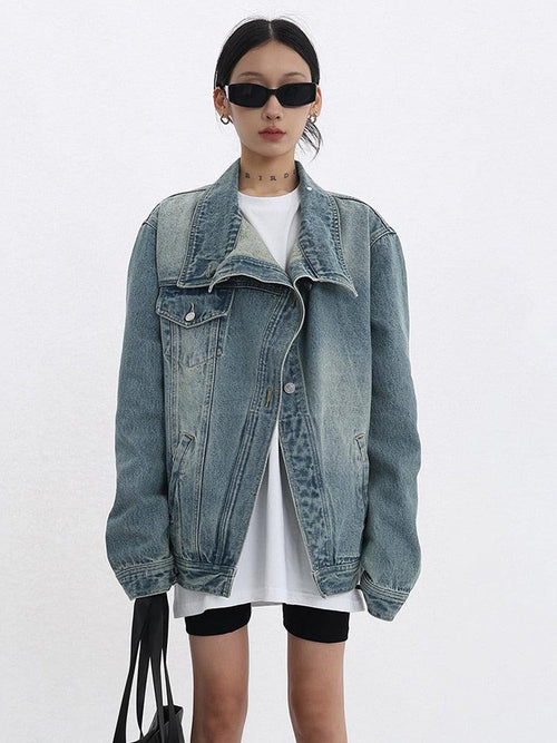 Litlookz Studio Acubi Asymmetrical Denim Jacket
