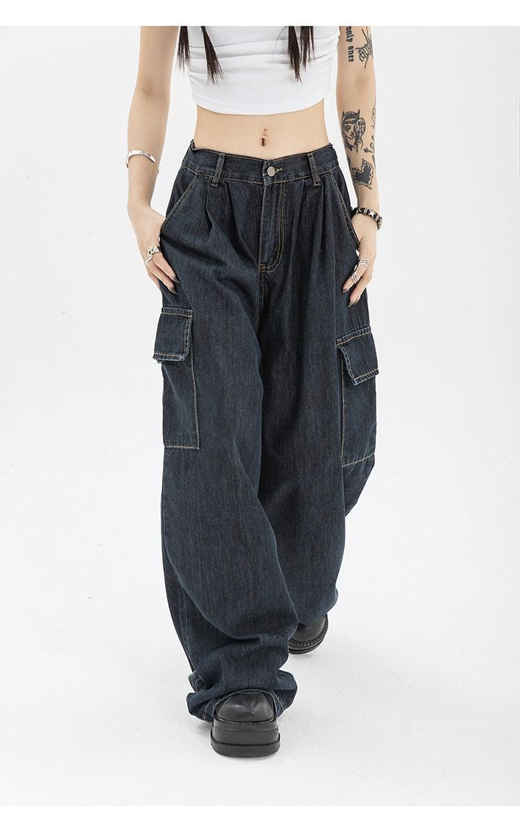 Litlookz Studio Acubi Dark Wash Cargo Jeans