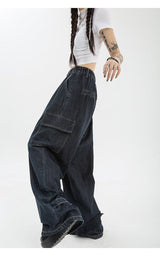 Litlookz Studio Acubi Dark Wash Cargo Jeans, view 3
