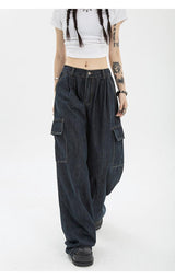 Litlookz Studio Acubi Dark Wash Cargo Jeans, view 6