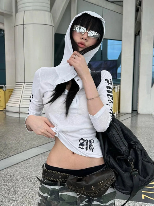 Litlookz Studio Acubi Hooded Graphic Top