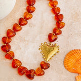 Litlookz Studio Amber Heart Beaded Necklace, view 2