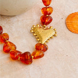 Litlookz Studio Amber Heart Beaded Necklace, view 3