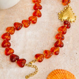 Litlookz Studio Amber Heart Beaded Necklace, view 4
