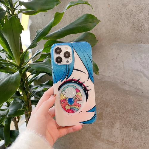 Litlookz Studio Anime Girl Glitter Phone Case