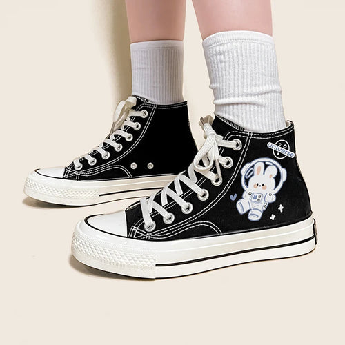 Litlookz Studio Astronaut Rabbit Lace Up Canvas Shoes