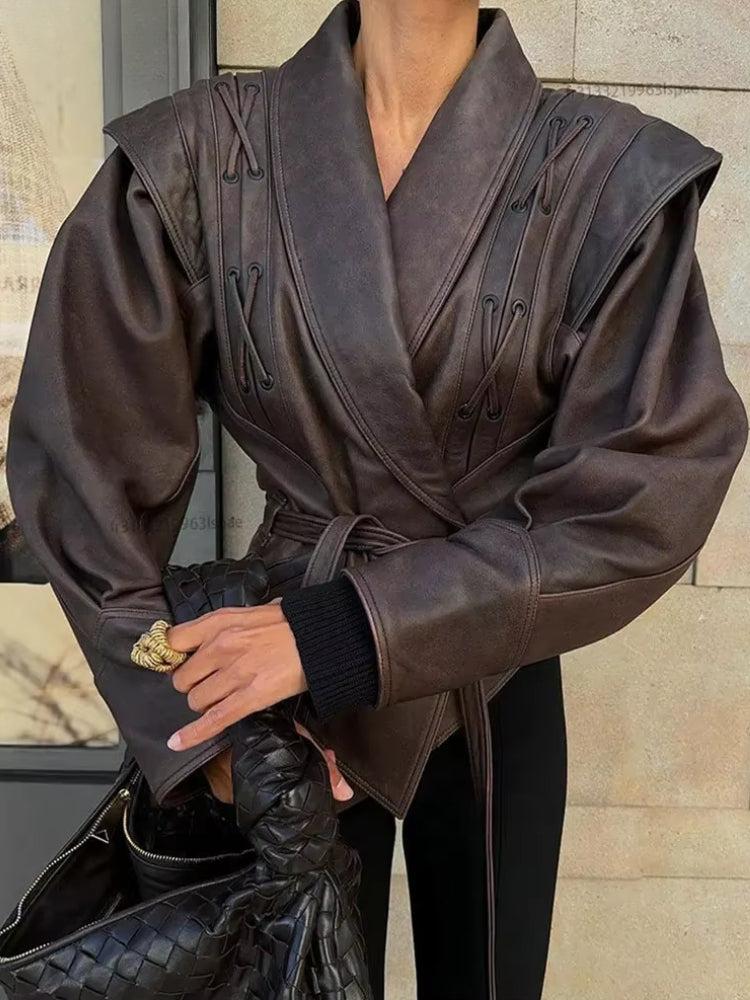Litlookz Studio Asymmetric Faux Leather Jacket