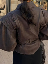 Litlookz Studio Asymmetric Faux Leather Jacket, view 2