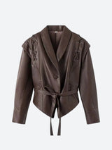 Litlookz Studio Asymmetric Faux Leather Jacket, view 3