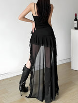 Litlookz Studio Asymmetric Mesh Mini Dress, view 6
