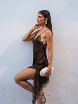Litlookz Studio Asymmetrical Lace Mini Dress, view 4