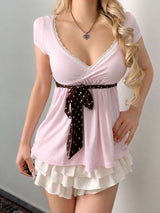 Litlookz Studio Babydoll Bow Top, view 3