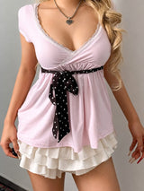 Litlookz Studio Babydoll Bow Top, view 4